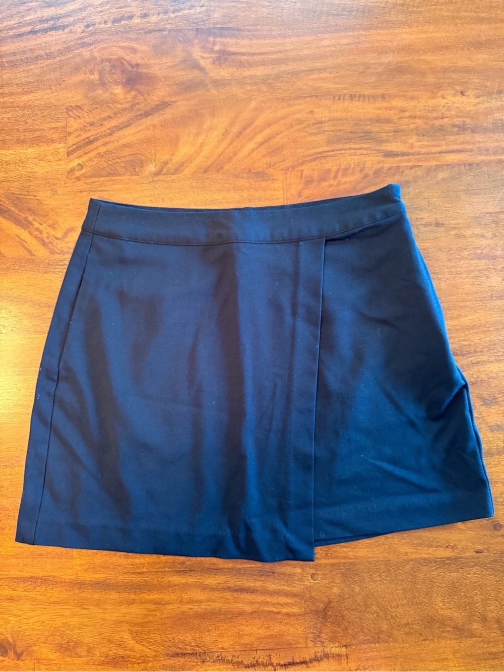 A New Day Black Wrap Front Mini Skirt Size 6